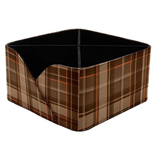 Porte-stylos rectangulaire marron écossais à double compartiment bureau - 2