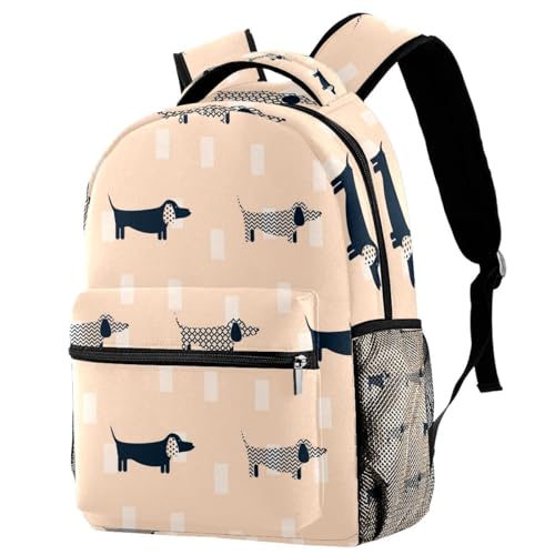 Sac à dos ergonomique pour adolescents avec dos rembourré anti-fatigue motif teckel