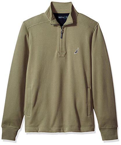 Nautica Men's Quarter-Zip Fleece Sweatshirt, Sage, Large