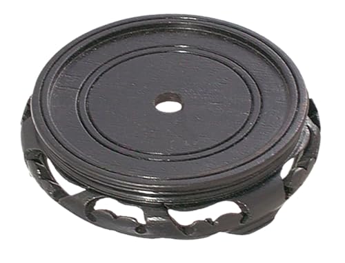 Image of B&P Lamp 5 1 /2 Inch Top Inset Diameter Oriental Wooden Base, Waxed Black Finish