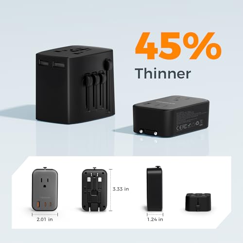 image for TESSAN Travel Adapter PD 20W, Universal Power Adapter 2 USB C 1 USB A,