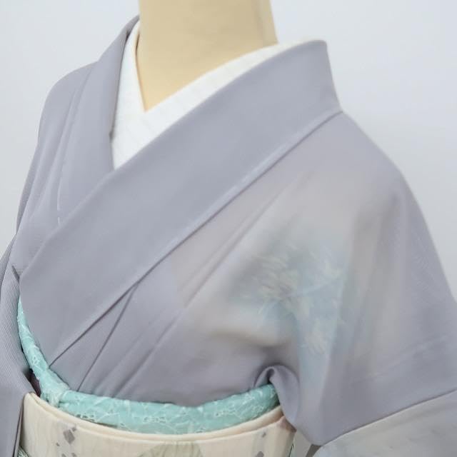 夏着物 正絹 絽“粉雪の中で木々が待つあの季節を宿し