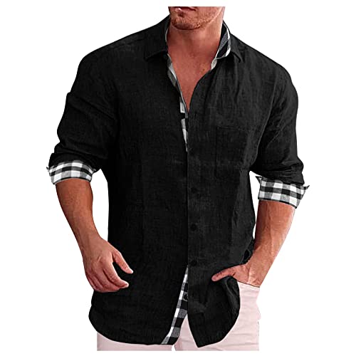 Homme Tunique Masculine Leger Uni De Plage Mince Oversize Tees Henley Patchwork Tshirts Homme Printemps Manche Longue Confortable Fashion Chemise