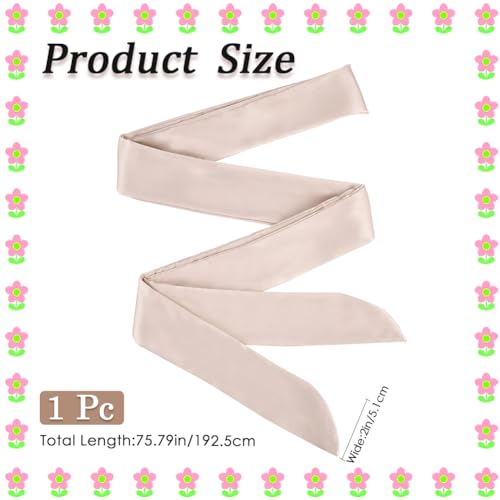 CRASPIRE 75x2in Sash Stain Waist Belts for Dress Long Thin Chiffon Silk Tie Bow Belt Brown Scarf Scarves Skinny Neck Tie Ribbon Neckerchief for Formal Bridal Wedding Women Girls Gown Party Clothes2