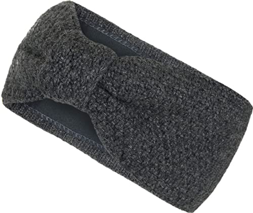 Gefüttertes Stirnband Haarband Ohrenwärmer für Damen und Mädchen, Strickmuster mit Schleife und weichem Fleece Innenfutter, SB1019X Cover
