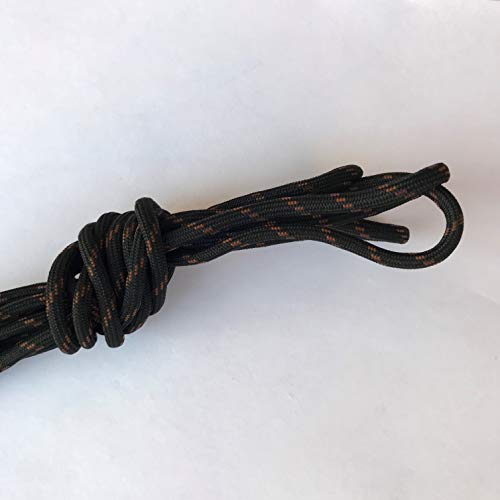 B&Q 3 Pairs Heavy Duty Round Boot Laces Shoelaces For Hiking Walking Construction Safety Work Boots Shoes (63"(160Cm), Black/Red Spot) #TOP1