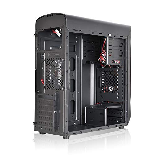 L-link | Torre Gaming Kazumi Led Rojo | Caja ATX con 4 Ventiladores y Ventana | USB 3.0