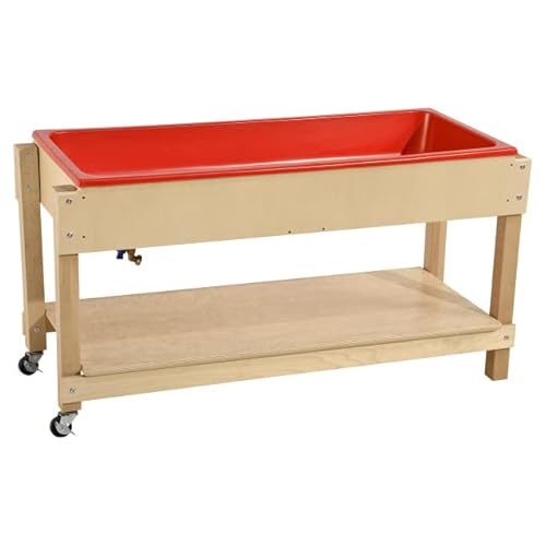 image for Wood Designs Sand and Water Sensory Play Table, Drainable Plastic Tub 
