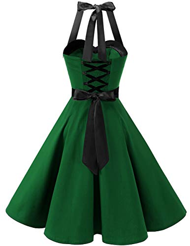 Image of DRESSTELLS Women's Vintage 1950s Cocktail Dress, Retro Tea Party Halter Swing Dresses