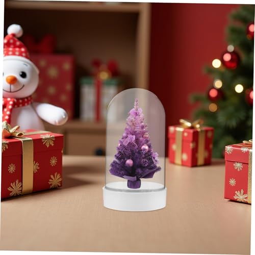 Bola de nieve navideña de plástico transparente TOGEVAL con cúpula protectora para adornos 7