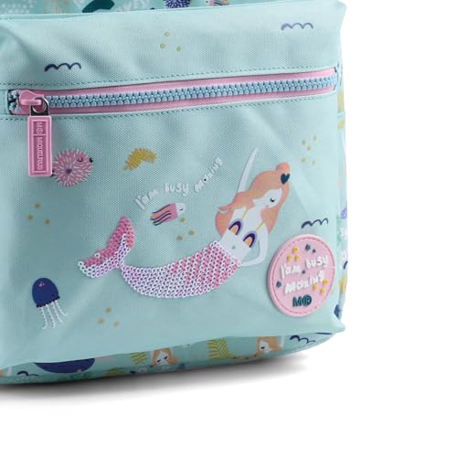 Miquelrius Mały plecak z recyclingiem mała syrenka, unisex dzieci, błękitny, 340 x 230 x 90 mm, Błękitny, 340 x 230 x 90 mm