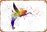 NIUMOWANG Metal Sign - Tinkerbell in Watercolor Tin Poster 12 X 8 Inches