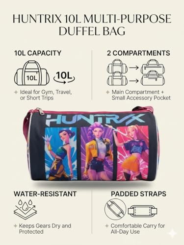 Image of Stylbase Kids Duffle Travel Bag | Durable Lightweight Polyester Sports & Gym Kids Luggage Carry Bag for Boys & Girls | Travelling Bag for Swimming, Dance, School & Weekend Trips (K-pop, 18)