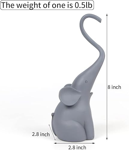 Miniatura 2 de Chengfan 2 estatuas de elefante amoroso par de figuras de elefante para decoración del hogar linda escultura de animales para decoración del hogar