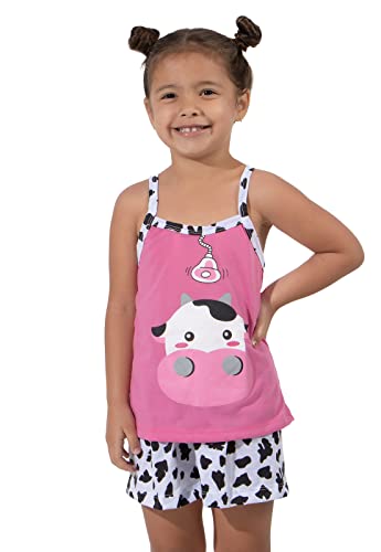 Pijama Curto Infantil Maravilha Vaquinha Unicórnio Girafa Estampas Meninas (Maravilha, 8 anos)