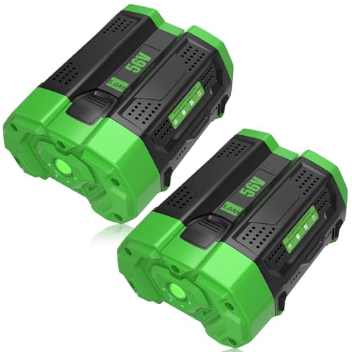2Packs 5000mAh Ultra High Capacity Lithium ion Battery Replacement for EGO 56V Battery Compatible with EGO 56 Volt BA2800 BA2800T BA4200 BA4200T BA1400 BA1400T BA5600T Cordless Power Tools(Green)