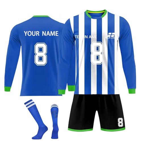 Genérico Traje de fútbol de Portero Personalizado con Nombre, Logotipo del Equipo y Uniforme de Portero Personalizado para Hombres, Adolescentes, Mujeres y niños