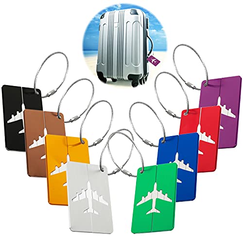 8 Piezas Etiquetas De Equipaje De Aluminio Etiquetas Metal Identificación Maleta Etiquetas De Equipaje De Metal Para Maleta Viaje Bolso Id Tag Para Identificación De Maleta Y Equipaje Cover