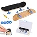 Finger Skate, Planche à Roulettes de Doigt Alliage Complet érable en bois Pont avec Boîte Réduire la Pression Cadeaux pour Enfants (Noir Foncé)