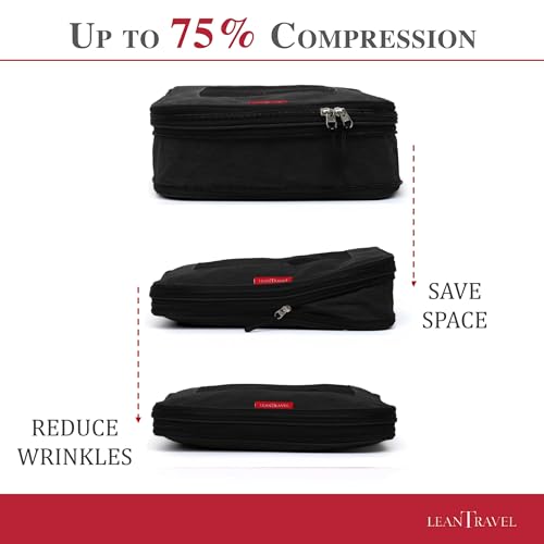 Compression Packing Cubes for Travel Organizers with Double Zipper, LeanTravel - Image 4