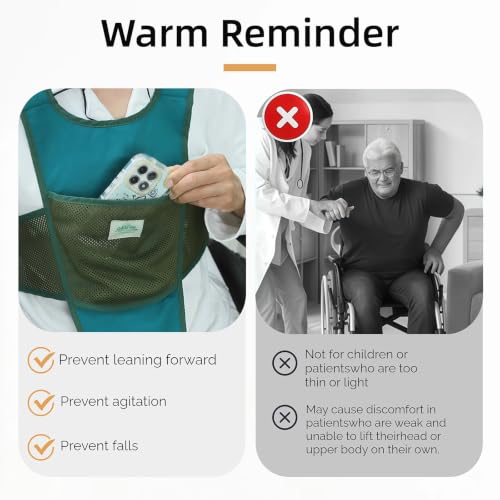Image of Wheelchair Seat Belt,Wheelchair Harness,Adjustable Anti-Slip Shoulder Straps for Dementia Patients,The Elderly,Adults,Pregnant,Paralyzed(Green)