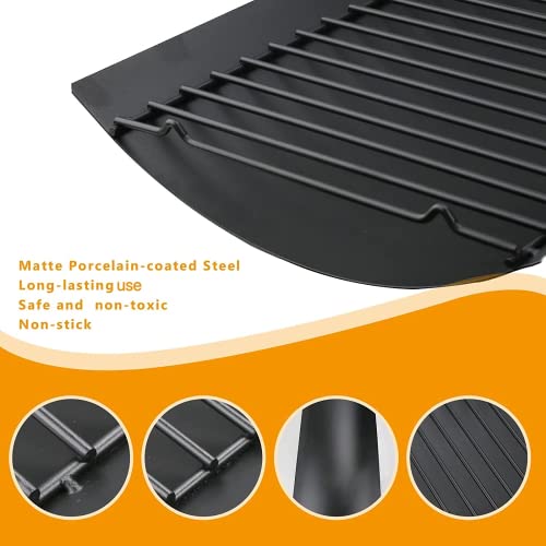 Hisencn 20 Inch Ash Pan For Chargriller 5050, 5072, 5650, 2123 Charcoal Grills, Char-Griller Model 200157, Replacement Part With 2Pcs Fire Grate Hanger, 20" Drip Pan #TOP2