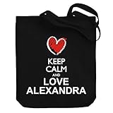 Teeburon Keep calm and love Alexandra chalk style Canvas Tote Bag 10.5' x 16' x 4'
