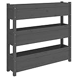 Avec ses dimensions de 112 x 25 x 104,5 cm (l x p x h), cette jardinière en pin offre beaucoup d'espace pour 3 pots de fleurs séparés. Idéal pour les jardiniers amateurs qui veulent faire pousser des légumes, des herbes ou des fleurs, même dans des espaces restreints tels que les petits balcons.