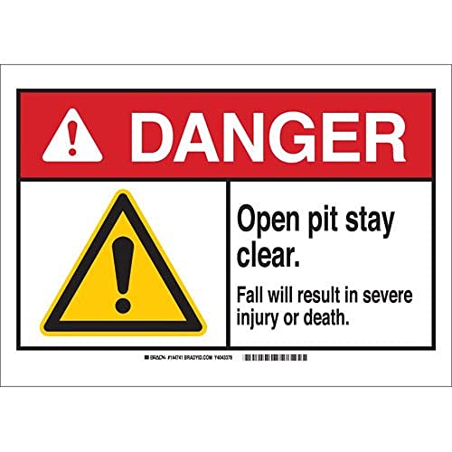 Panneau chantier danger open pit Brady pour la protection des ouvriers