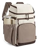 TOURIT Insulated Cooler Backpack 30 Cans, Leakproof Double Deck Lunch Cooler Bag, Lightweight Waterproof Backpack Cooler for Men Women, Beach Camping Picnic Hiking Travel, Kazhi Brown
