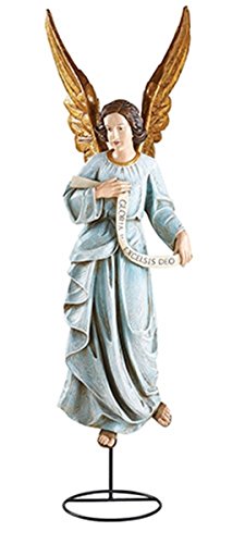 Avalon Gallery Val Gardena Hand Painted Resin Nativity Statue Set and Add On Figurines (Gloria Angel)