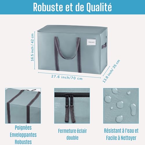 Sac rangement vêtement résistant 102L VENO bleu clair imperméable - 5