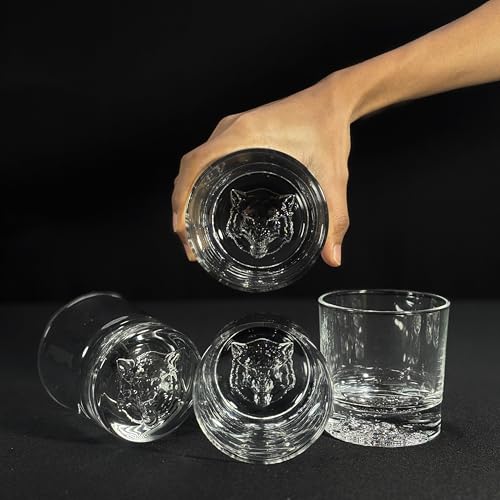 Image of Melbify Plain Wolf Whiskey Glass Gift Set | 4 pcs Set | 300 ML | Ultra-Premium | Imported | Luxurious | Ideal for Wedding Gifts, Anniversary, VIP and Corporate Gifts