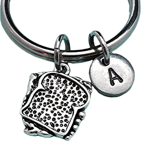 Sandwich keychain, sandwich charm, food, personalized, initial, initial charm, customized,