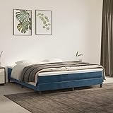 coavain letto imbottito con telaio per letto per adulti e ragazzi, letto a molle, blu scuro, 180 x 200 cm, letto matrimoniale