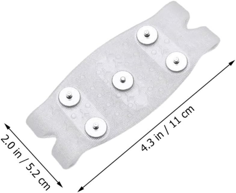 GALPADA Anti-Slip Crampon Spikes Shoes Traction Ice Grippers Slip-on Snow Shoe Covers with 5 Teeth for Outdoor Hiking Climbing Winter Use, White, Fits US Size 12-14