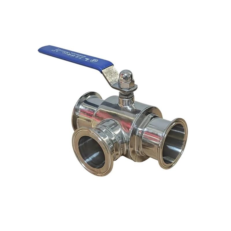 Valvola a sfera a tre vie tipo L da 25 mm, valvola a sfera direzionale a sgancio rapido manuale Tri Clamp in acciaio inossidabile