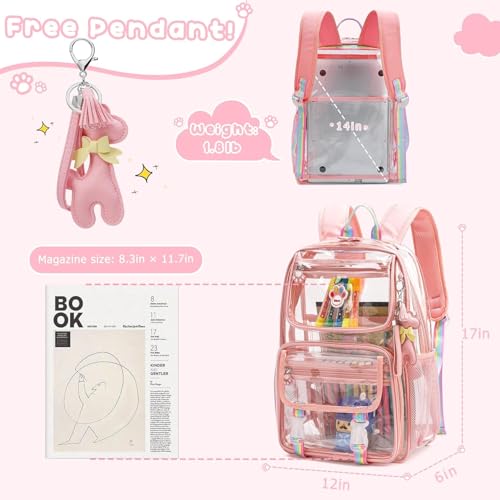 Wonder Comfort Clear Backpack Stadium Approved Heavy Duty Large Transparent Bag with Anti-Theft Pocket for School, Work, and Events2