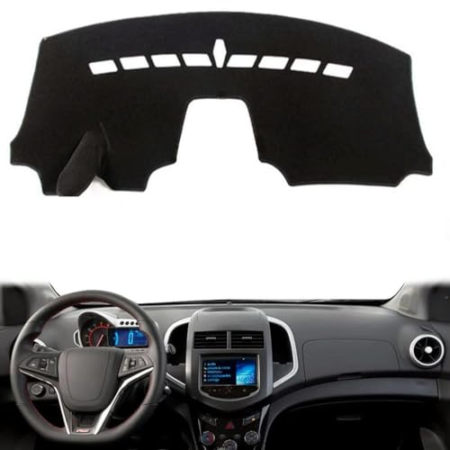 GYXGS - Car Dashboard Cover Anti-Scratch Dash Cover Interior Dash Covers - for Chevrolet Sonic/Aveo 2012 2013 2014 2015 2016 LHD, Black