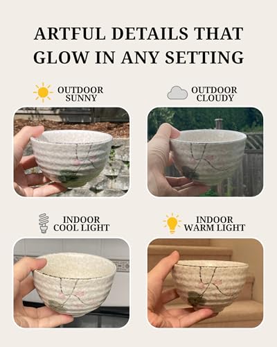 APEX S.K. Ceramic Floral Matcha Bowl Set