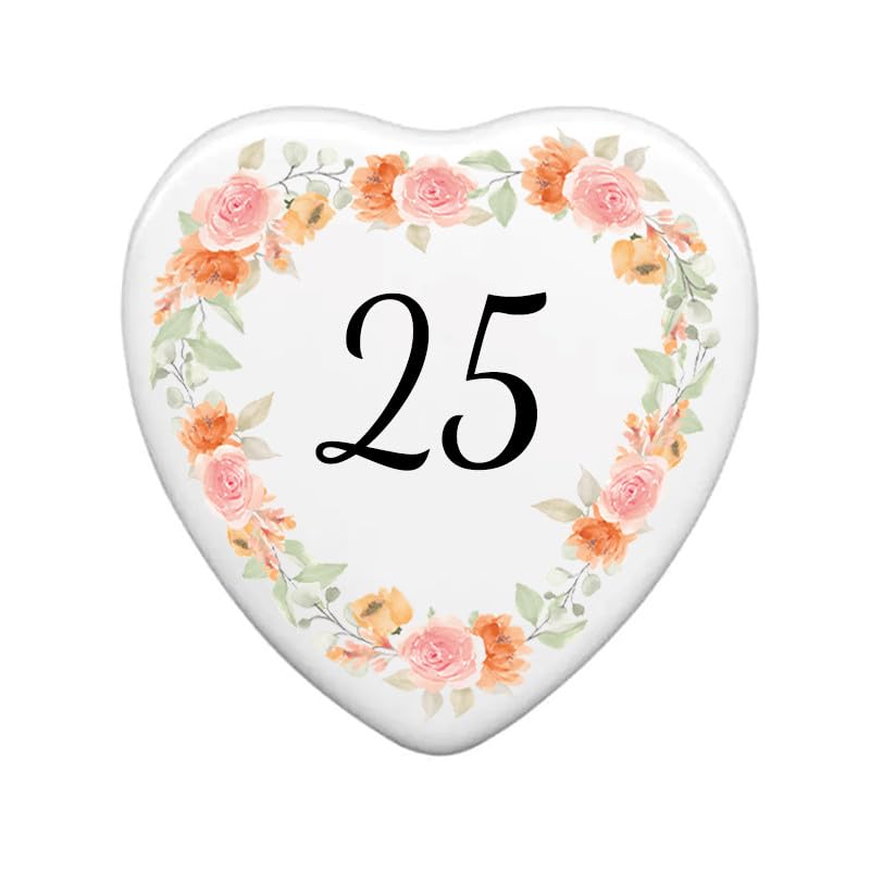 Plaque d'adresse coeur motif fleur 20x20 cm, cadeau de crémaillère