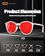 Bloomoak Blaulicht Brille, Gaming Retro Runde Brillen, lindern Augenmüdigkeit und verbessern den Schlaf, geeignet für Bildschirme (Rot - 100% - Rosa Transparenter Rahmen, Rot - Sleep Night)