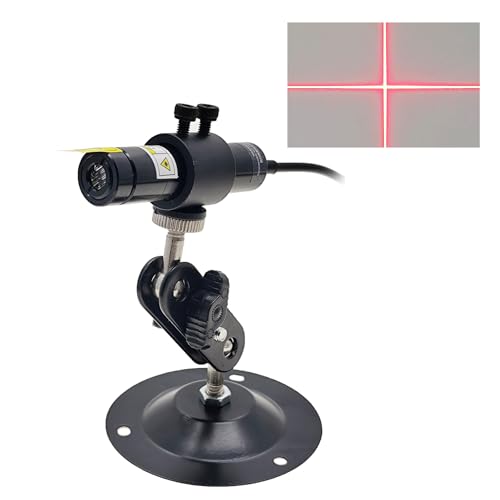 Bright Red Light Cross Module Focusable Locator Generator Placement Position Guide for Screen Printing Heat Press Wood Print Cloth Fabric Alignment 638nm 16mm