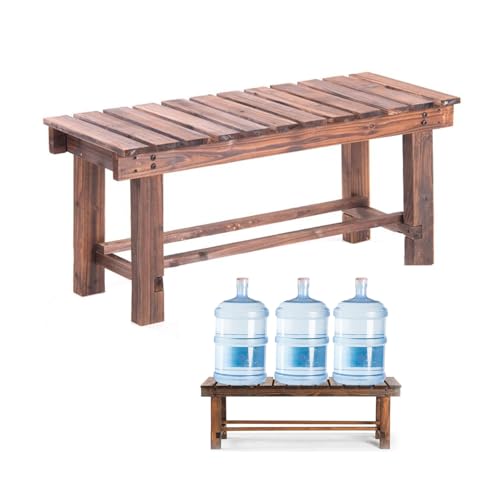 Banc d'extérieur en bois et chaises de jardin robustes pour aménagement de parc