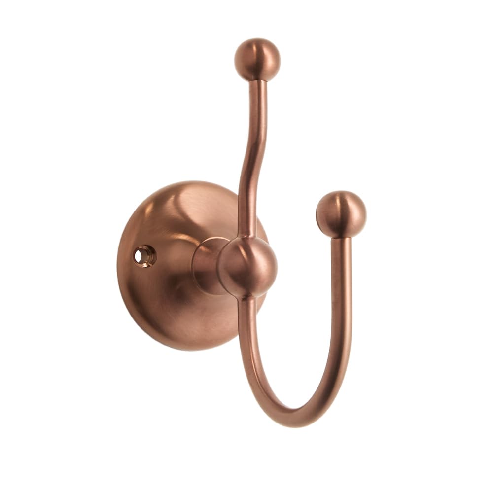 Milano Elizabeth Wall Mounted Double Bathroom Bath Robe Towel Hook Holder - Copper