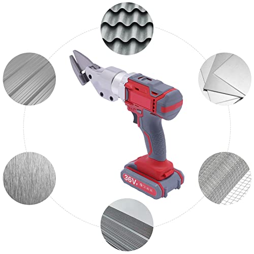 RIAHNEAH 36V Metal Shear, Speed Swivel Head Electric Metal Cutter Shear, Lithium-Ion Industrial Electric Scissors, Rechargeable Hand-Held Scissors