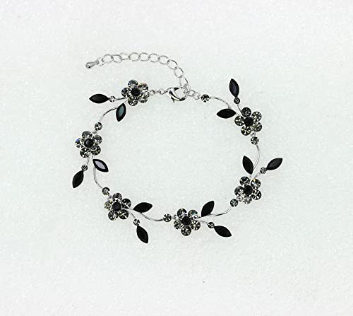 Image of Faship Gorgeous Rhinestone Crystal Floral Necklace Earrings Set