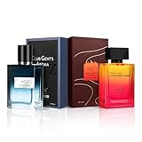 Ycz 2Pcs Herren Parfüm Set,1.7 oz Langanhaltender Eau de Cologne mit holzig-Eau Woody Rose,Ideal für verschiedene Anlässe und das perfekte Geschenk für den Gentleman - Club/LOVE'S RED FLAME