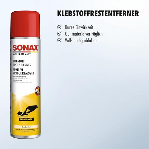 SONAX KlebstoffRestEntferner (400 ml) zur schnellen und rückstandslosen Entfernung von Klebstoffresten & Papier-Haftetiketten | Art-Nr. 04774000