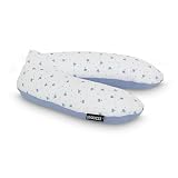 Snoozzz Voedingskussen Zwangerschapskussen Zijslaapkussen Premium kwaliteit - 185 cm - microparel vulling - luxe draagtas - 100% hydrofiel katoen - Spring Blauw